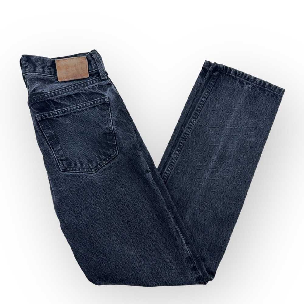 B Sides Lasso High‎ Rise Straight Leg Jeans 26 Faded Black Cotton Made in USA